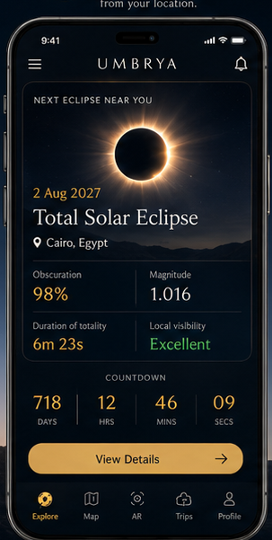 UMBRYA Explore app concept